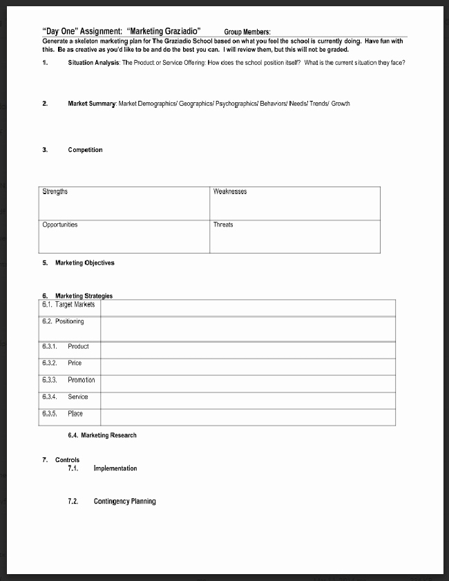1 Page Marketing Plan Template Lovely E Page Marketing Plan Template