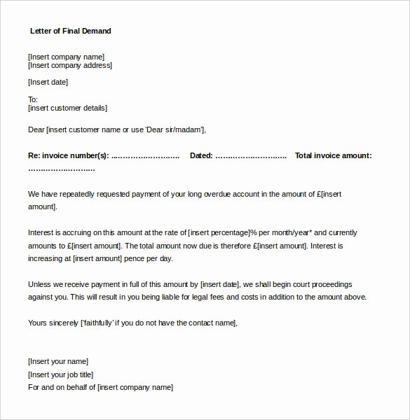 10 Day Payoff Letter Sample Best Of Demand Letter Templates 11 Free Word Pdf Google Docs