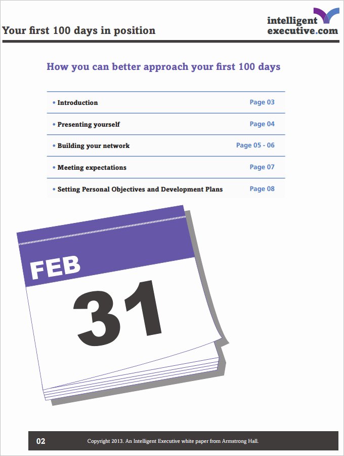 100 Day Plan Template Unique 100 Day Plan Template 3 Free Pdf Documents Download