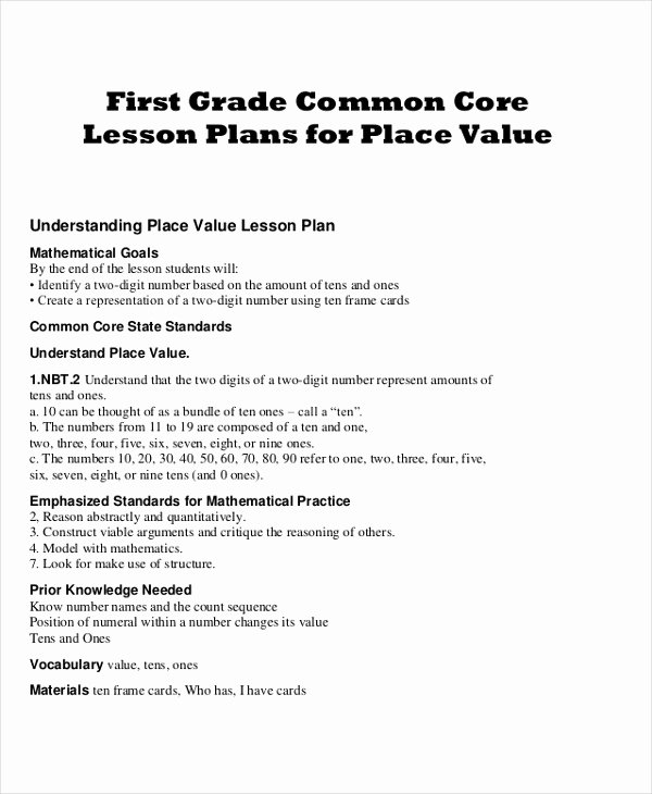 1st Grade Lesson Plan Template Elegant 40 Lesson Plan Samples