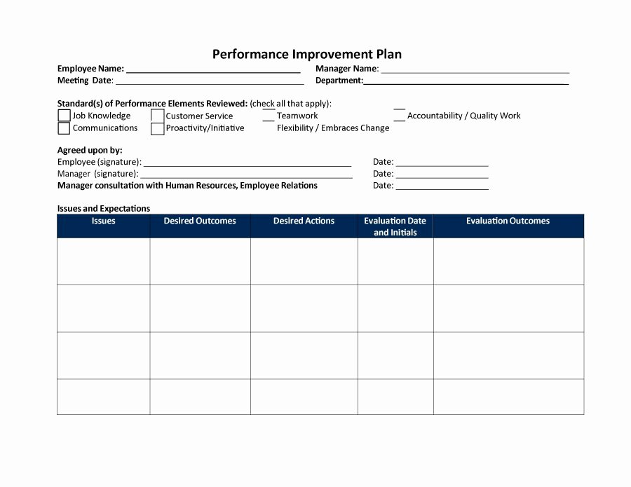 30 Day Improvement Plan Luxury 41 Free Performance Improvement Plan Templates &amp; Examples