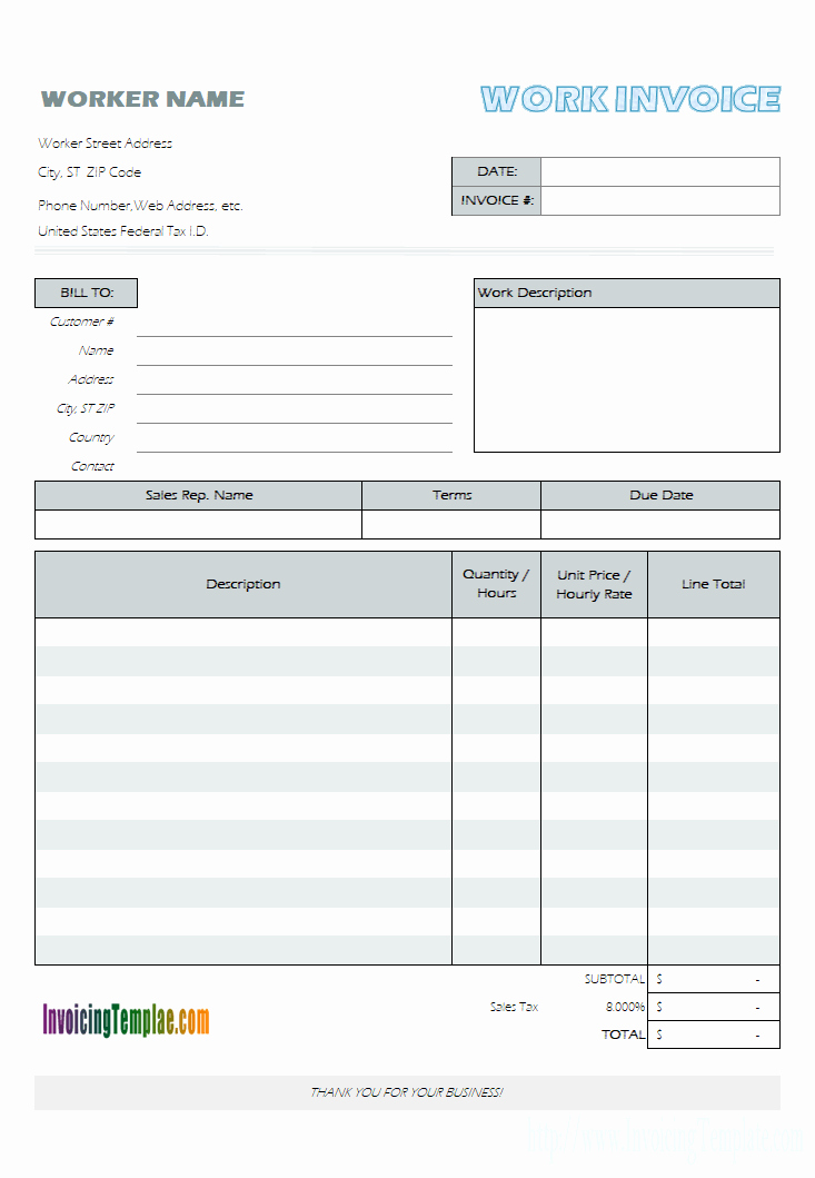 4 Section Word Template Awesome Invoice Template for Word