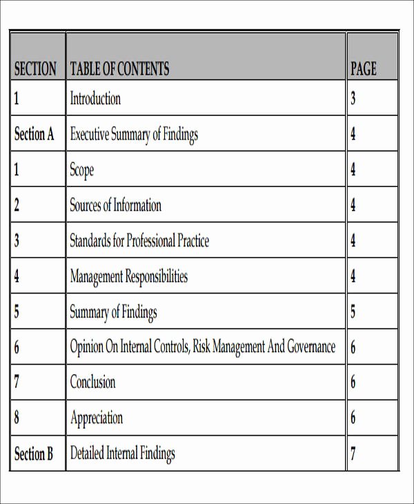 4 Section Word Template Beautiful 15 Sample Internal Audit Reports Word Pdf Pages