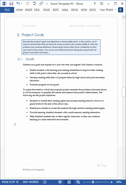 4 Section Word Template Best Of Grant Proposal Template Ms Fice
