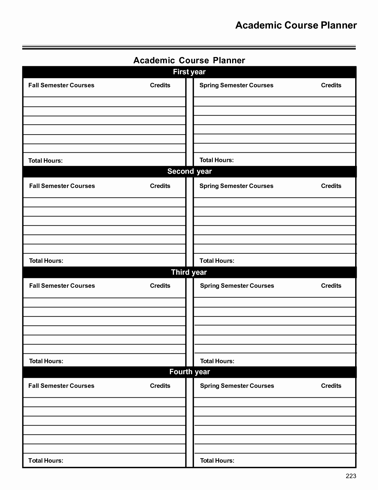 4 Year College Plan Template Best Of 11 Best Of Academic Planning Worksheet College