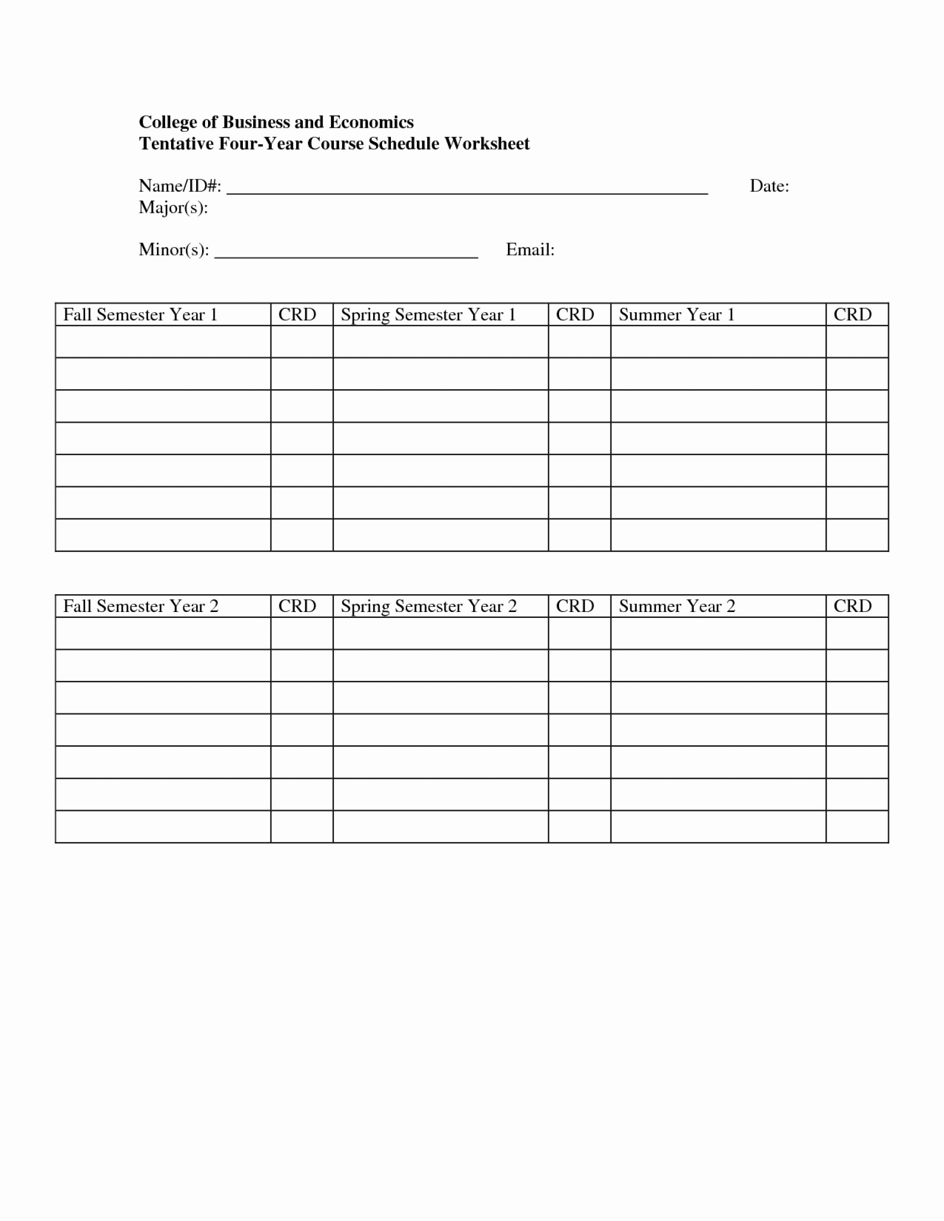 001 college four year plan template