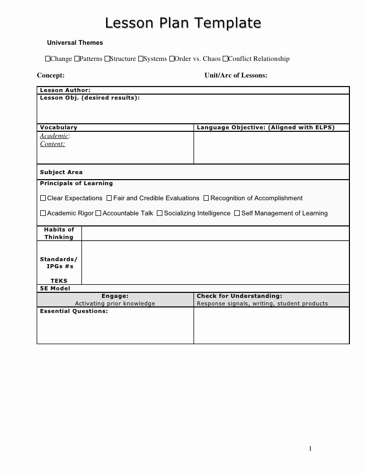 5 E Lesson Plan Template Awesome 5e Lesson Plan Template Pdf Yourpersonalgourmet