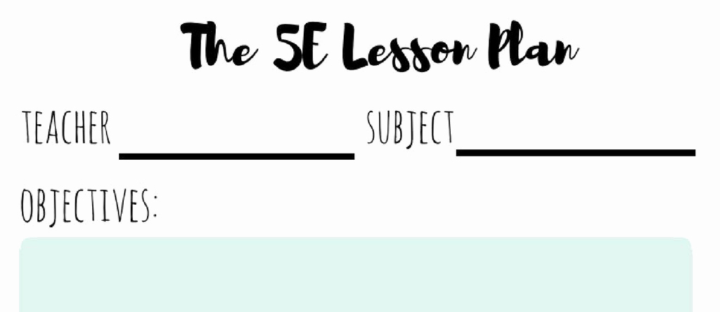 5 E Lesson Plan Template Beautiful 5 Downloadable Math Lesson Plan Templates for Small Group