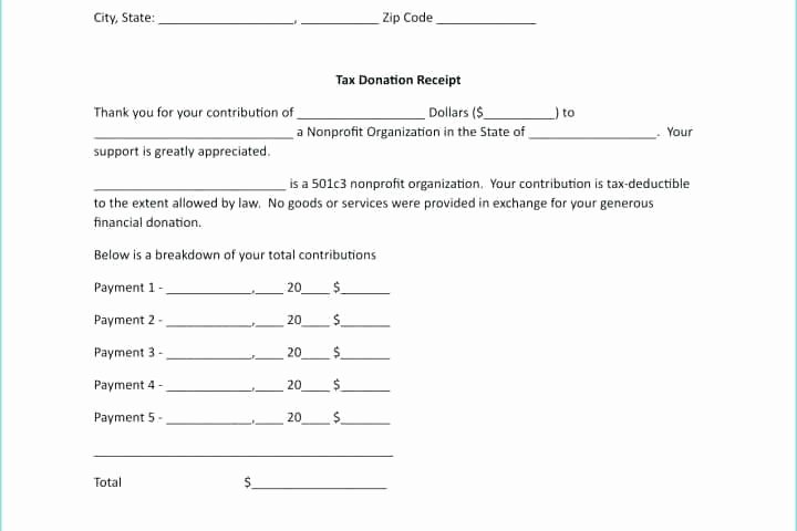 501c3 Donation Receipt Template Lovely Donation Receipt form Application Download Tax forms