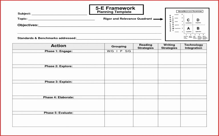5e Lesson Plan Template Luxury 5 E Lesson Plan Template for Reading Globalsacredcircle