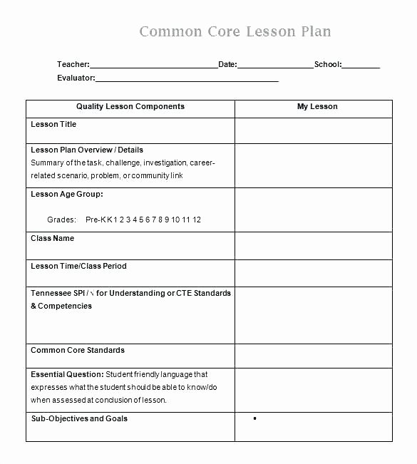 5th Grade Lesson Plan Template Unique 5th Grade Lesson Plan Template Mon Core Math Lesson