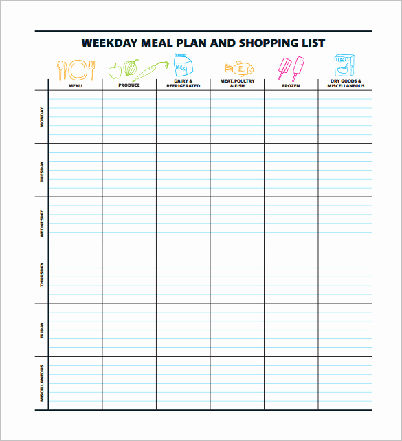 7 Day Meal Plan Template Elegant 14 Meal Planning Template
