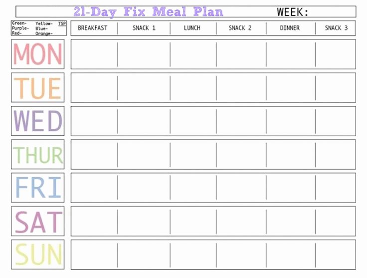 7 Day Meal Plan Template Elegant 7 Day Meal Planner Template