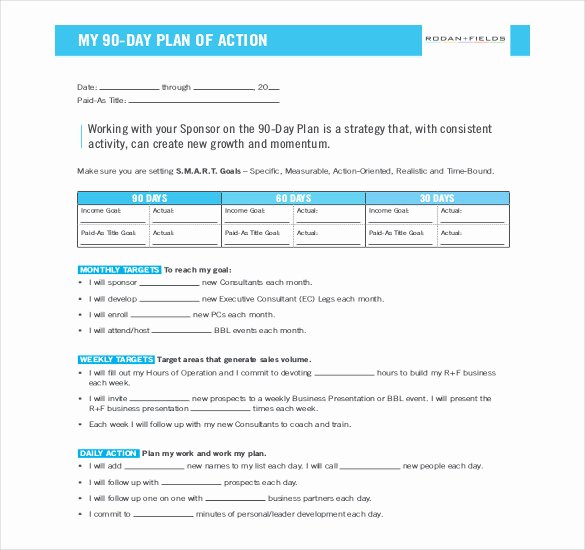 90 Day Action Plan Template Fresh 21 30 60 90 Day Action Plan Template Free Pdf Word