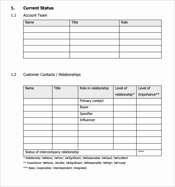 Account Management Plan Template Fresh Key Account Plan Template Gallery