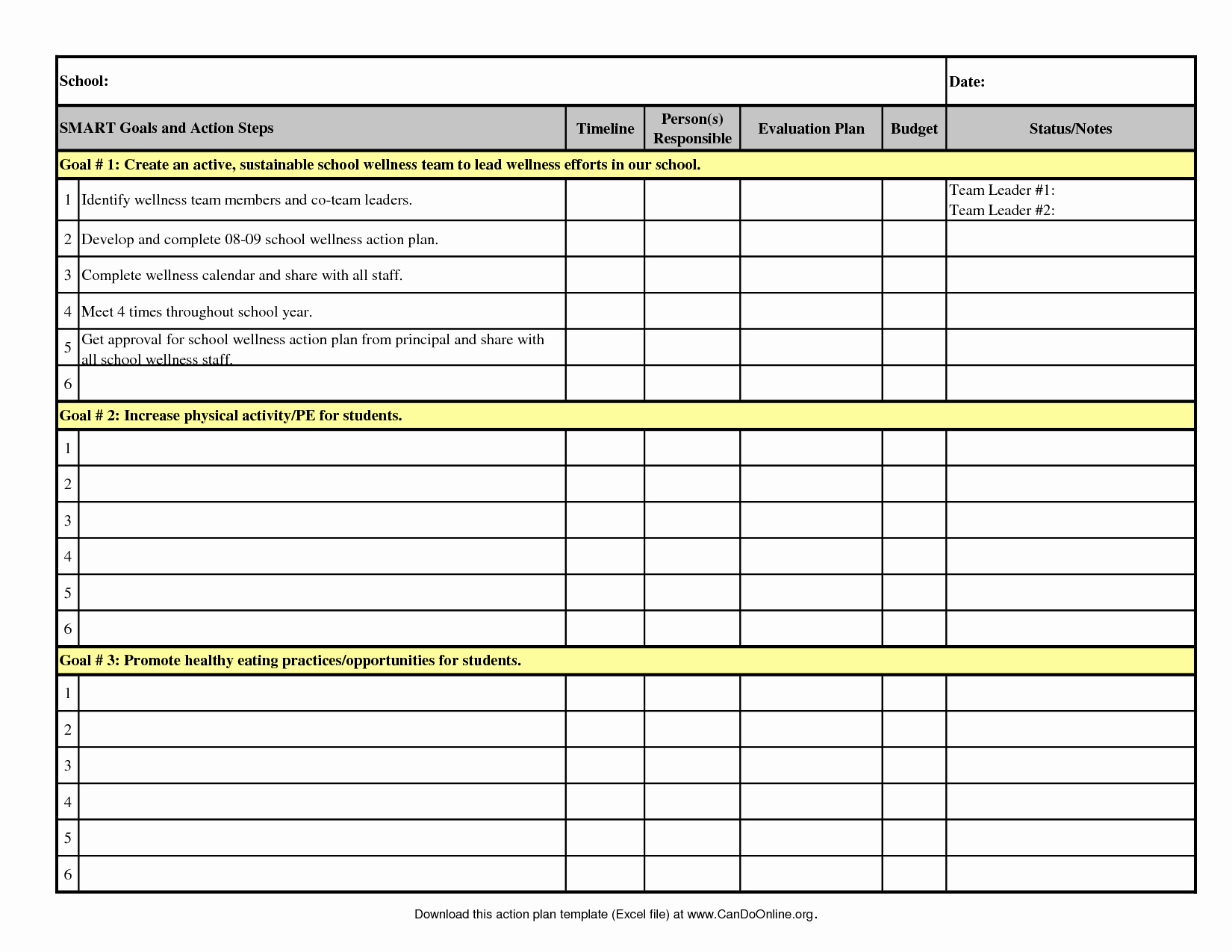 Action Plan Template Excel Best Of Action Plan Template 2008 09 Excel Cadqgtfa