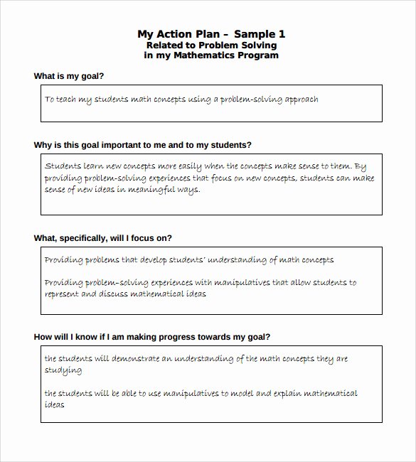 Action Plan Template for Students Lovely 7 Sample School Action Plans Word Pdf