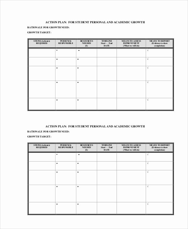 Action Plan Template for Students Unique 11 Sample Personal Action Plans