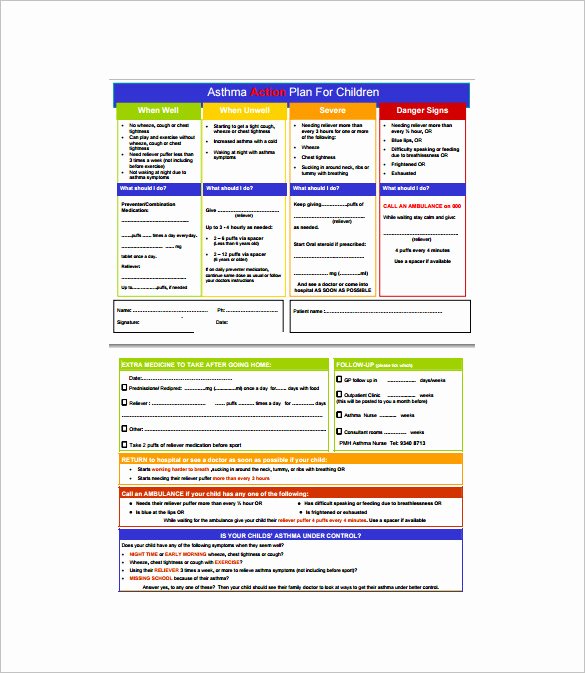 Action Plan Template Pdf Beautiful 9 asthma Action Plan Template Doc Excel Pdf