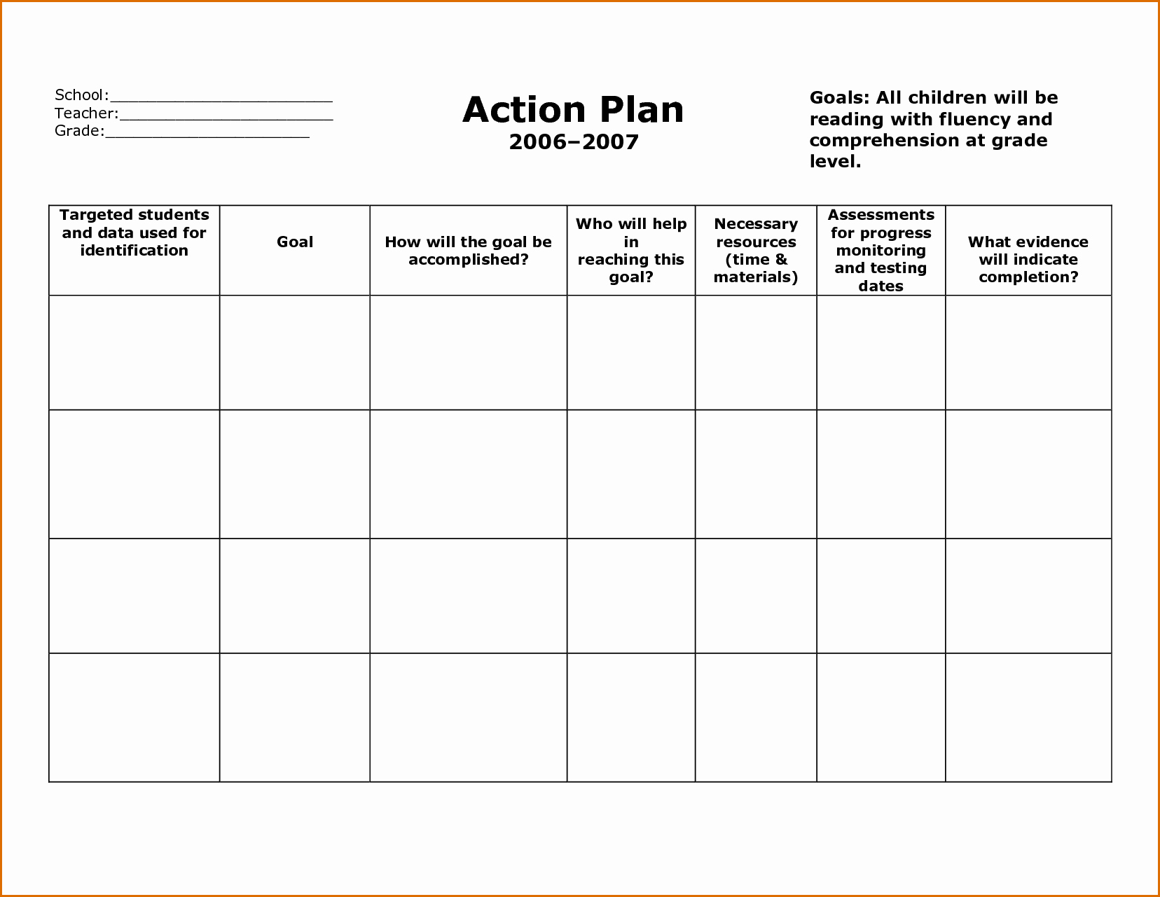 Action Plan Template Word Awesome 7 Action Plan Template Word