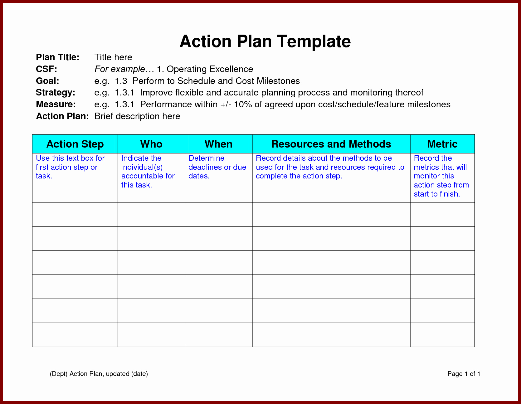 Action Plan Template Word New Action Plan Template Word Example Mughals