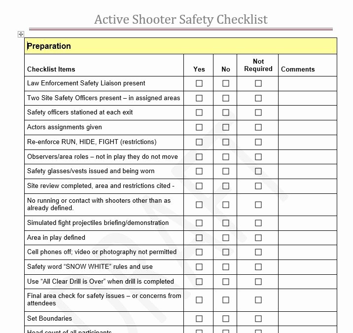 Active Shooter Response Plan Template Fresh 24 Of Active Shooter Dispatcher Checklist Template