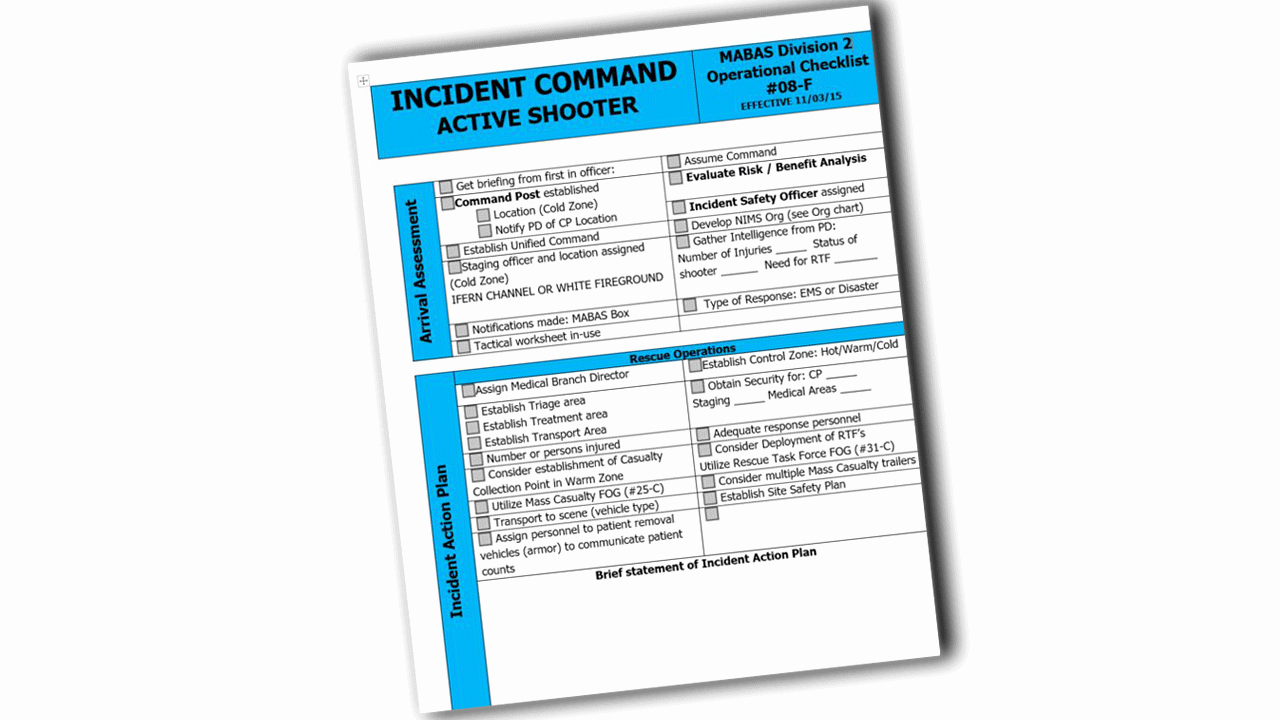 Active Shooter Response Plan Template Lovely Incident Mand Active Shooter Operational Checklist