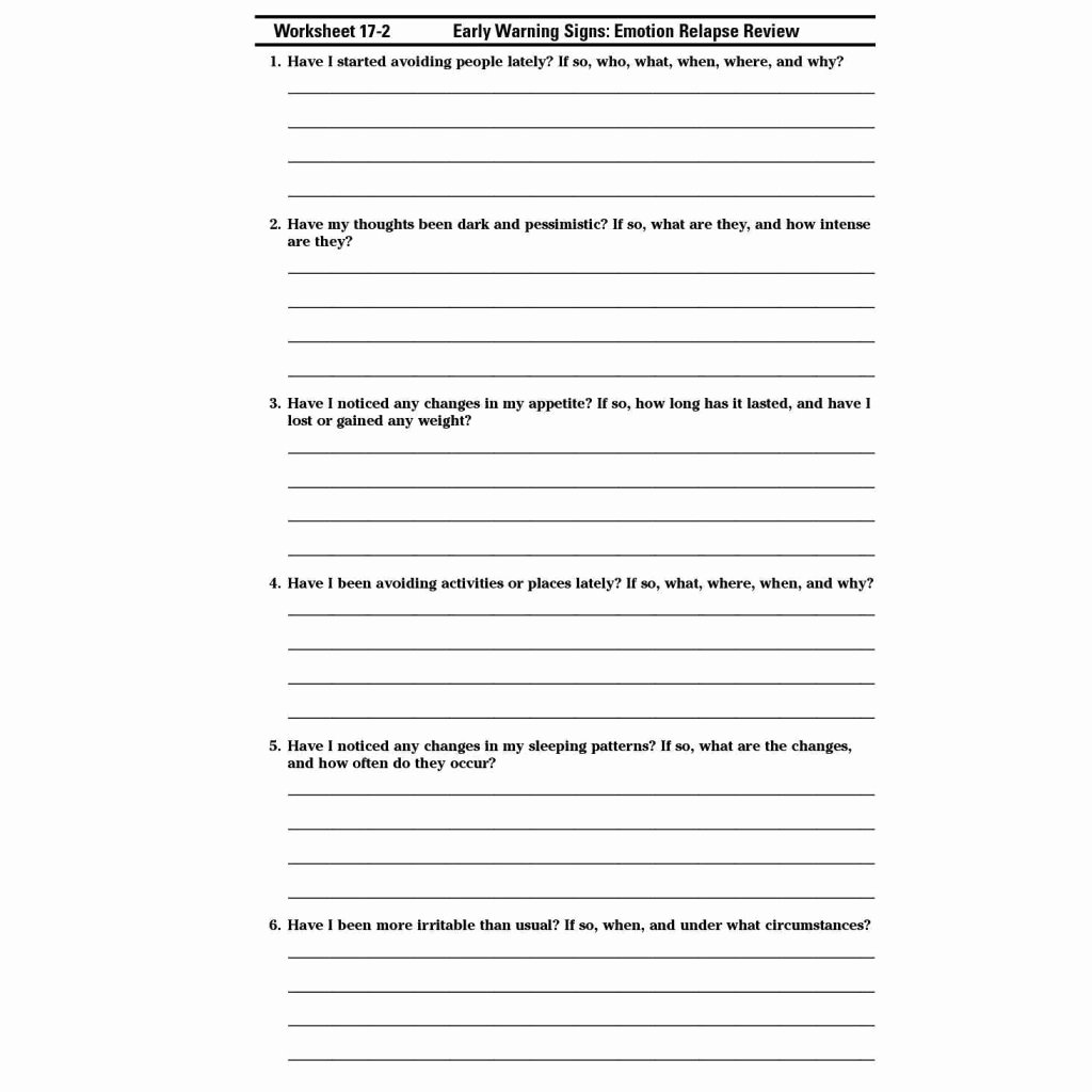 Addiction Recovery Plan Template Best Of Collection Of Printable Worksheets On Recovery