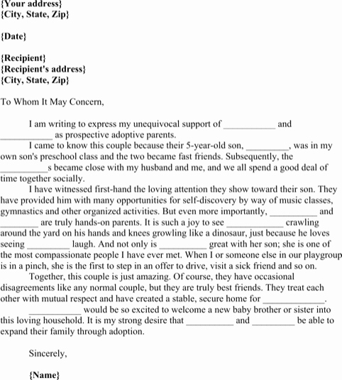Adoption Recommendation Letter Sample Lovely Download Sample Adoption Reference Letter Templates for