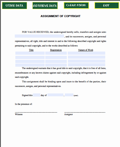 Affidavit Of assignment Fresh Fillable form for assignment Of Copyright Free Fillable