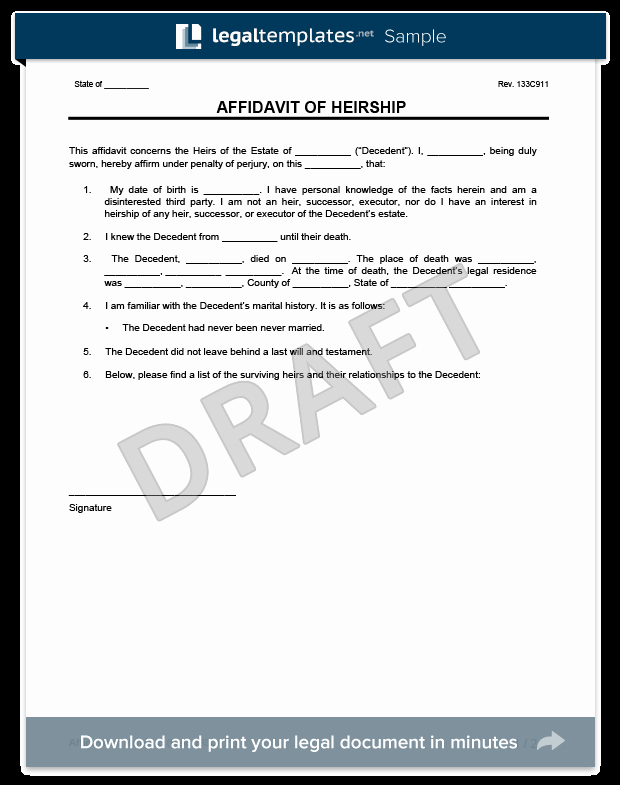 Affidavit Of assignment New Free Affidavit forms