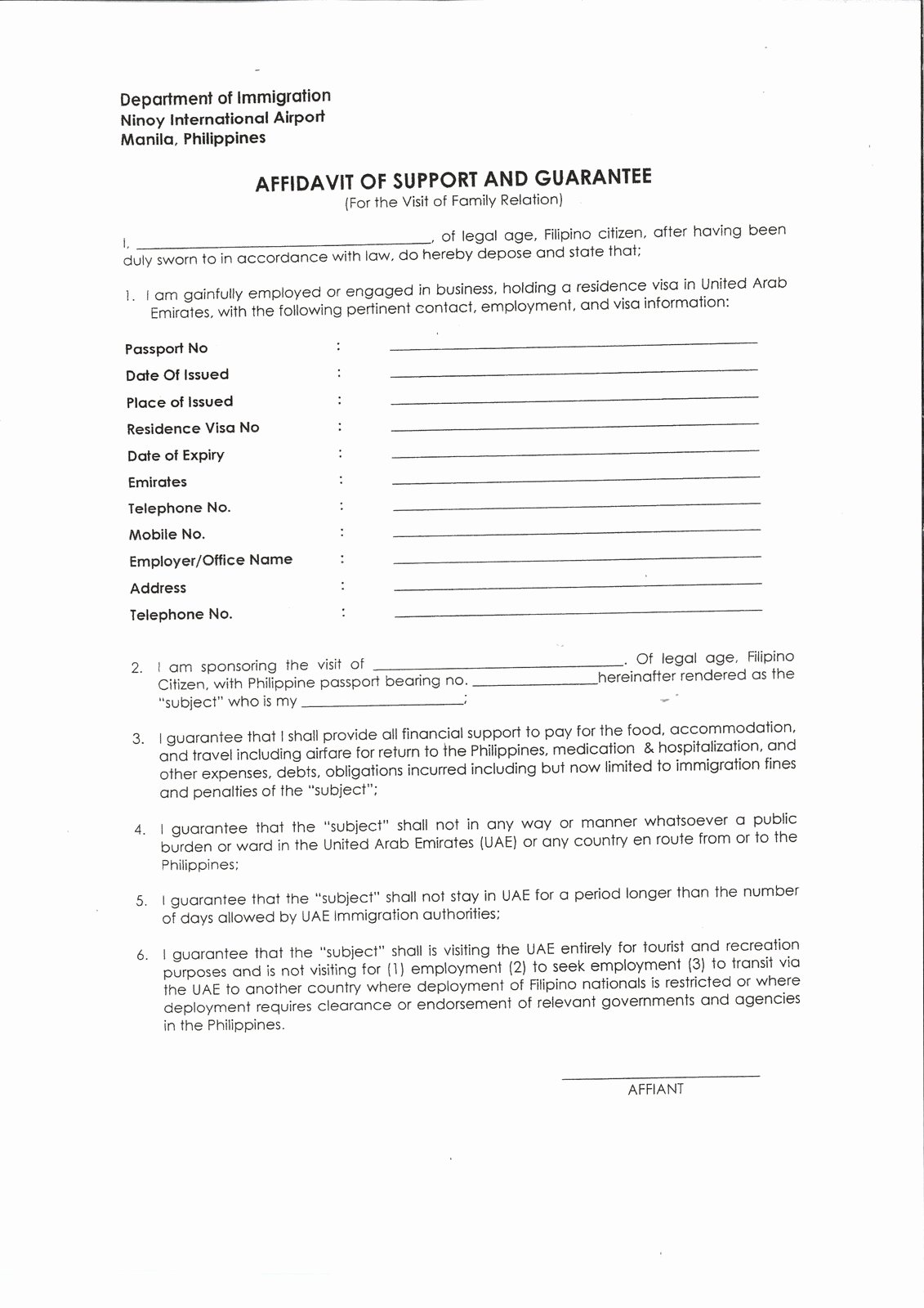 Affidavit Of Support Letter Best Of Affidavit Letter format Example Mughals