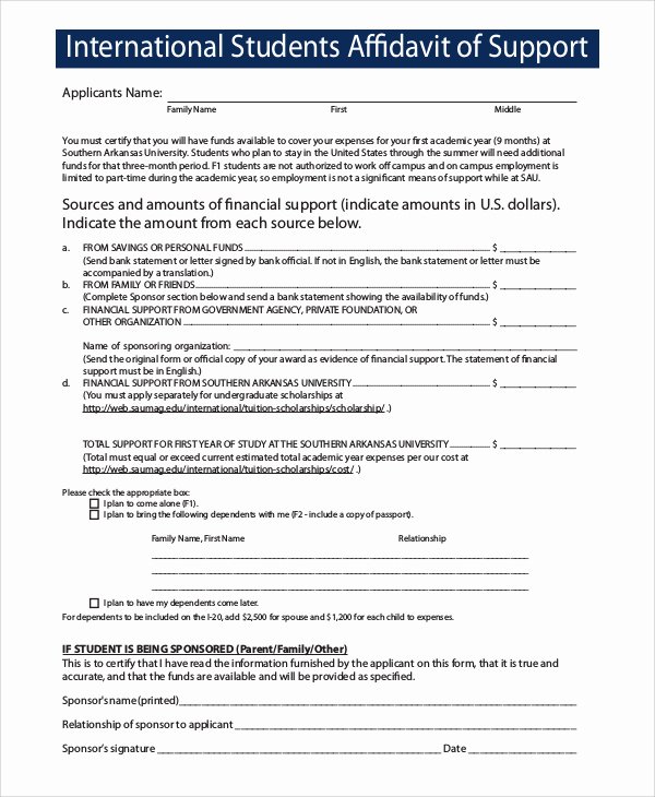 Affidavit Of Support Letter Sample Best Of 29 Of Template Affidavit From Spouse Immigration