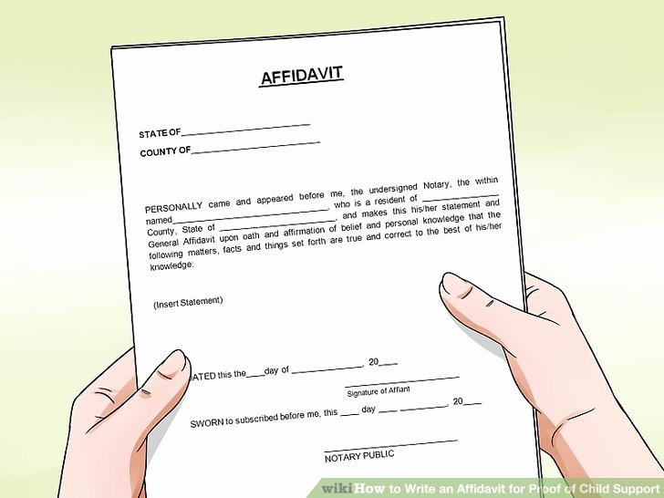 Affidavit Support Letter New How to Write An Affidavit for Proof Of Child Support