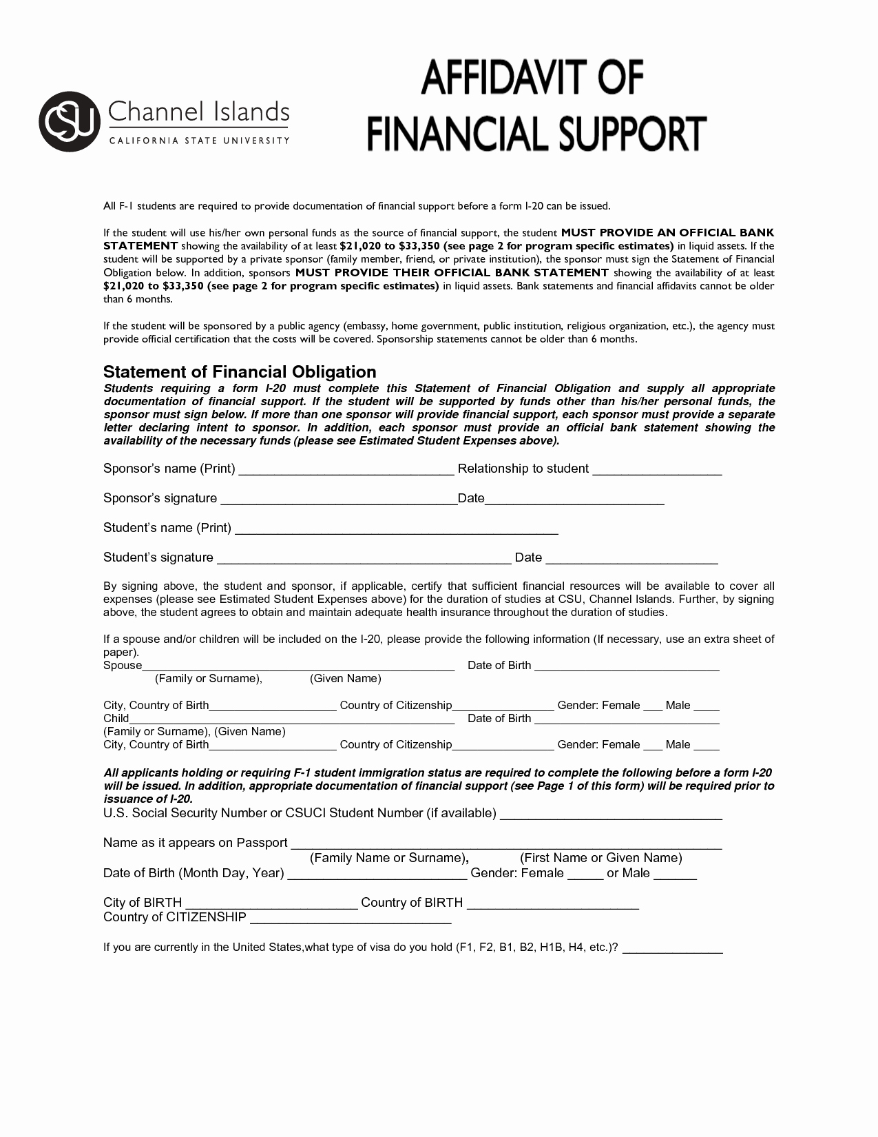 Affidavit Support Letter New Search Results Affidavit Financial Support Letter