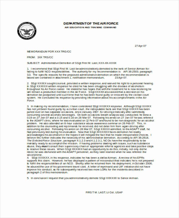 Air force Academy Recommendation Letter Fresh 5 Air force Re Mendation Letter Samples &amp; Templates