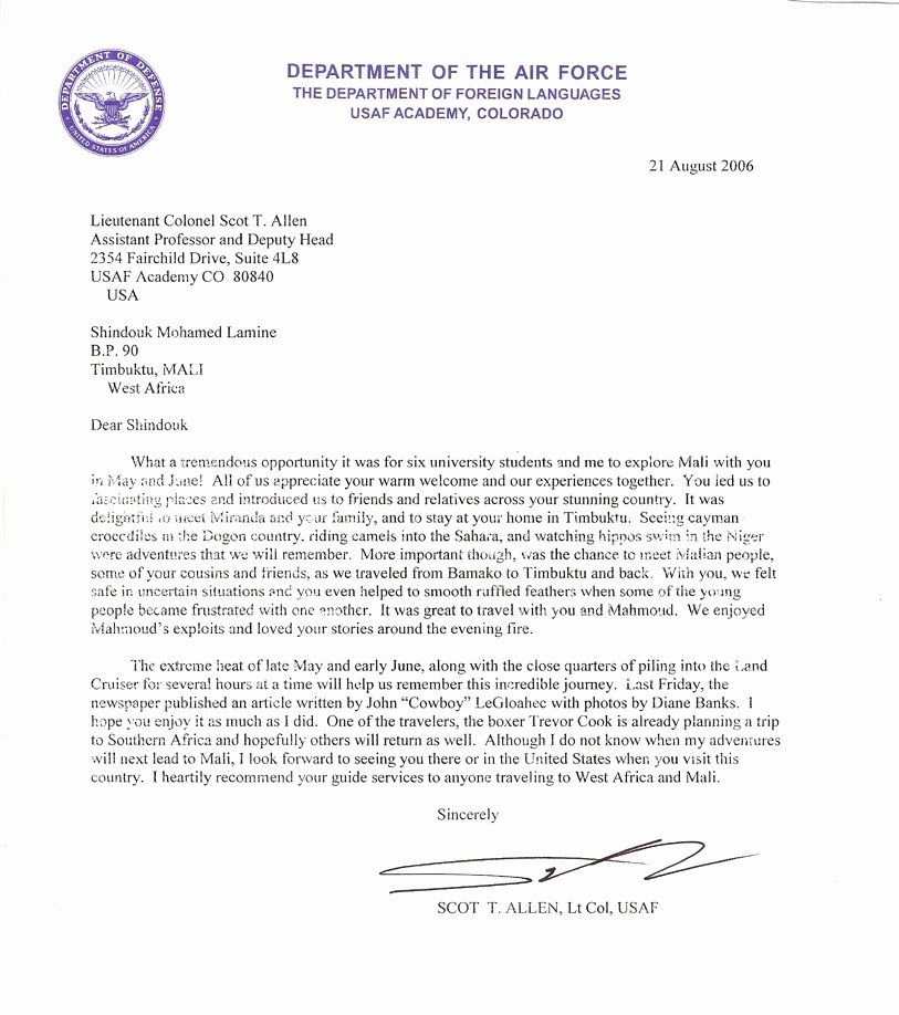 Air force Letter Of Recommendation Awesome Re Endations