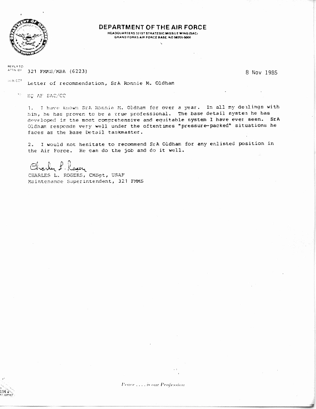 Air force Letter Of Recommendation New Air force Re Mendation Letters