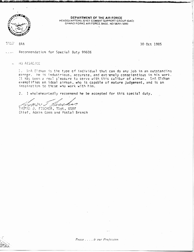 Air force Letter Of Recommendation Unique Air force Re Mendation Letters