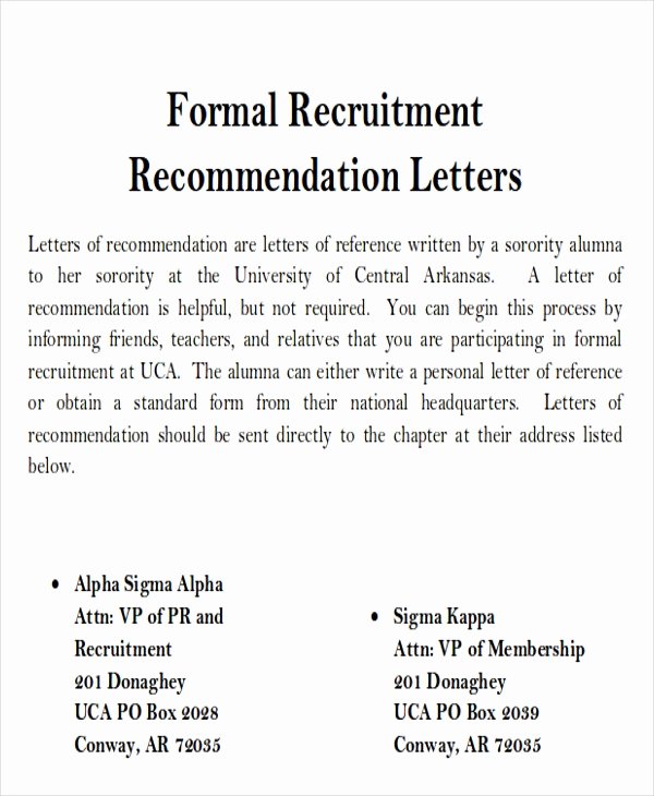 Alpha Phi Letter Of Recommendation Fresh sorority Re Mendation Letter Letter Of Re Mendation