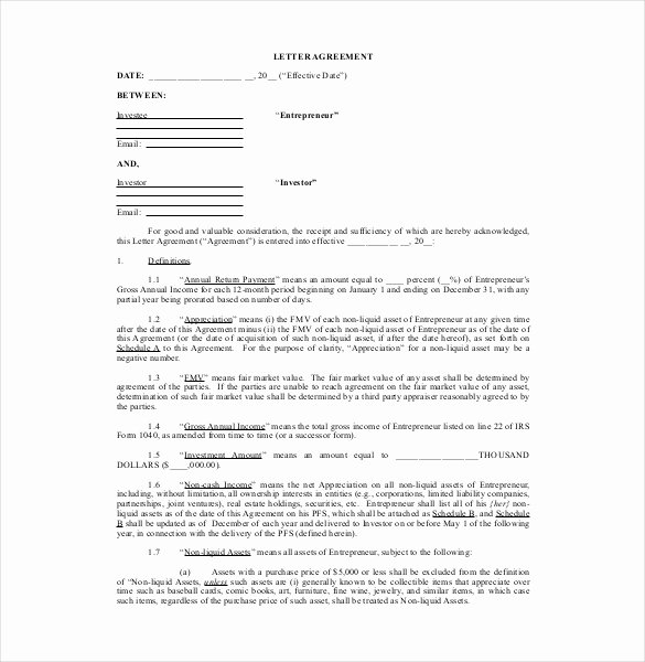 Angel Investor Proposal Template Beautiful 10 Business Investment Agreement Examples Pdf
