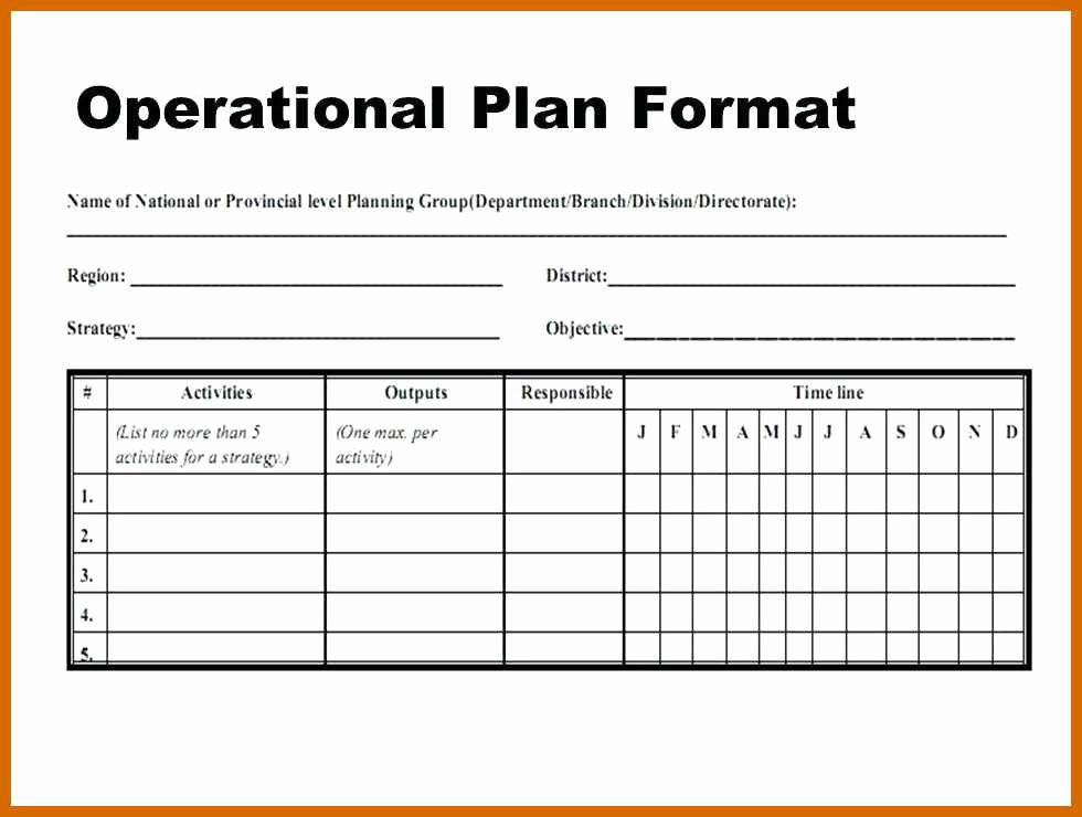 Annual Operating Plan Template New 3 4 Operational Plans Examples