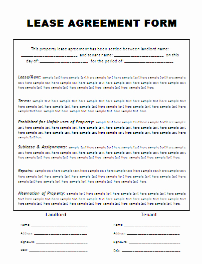 Apartment Lease Transfer Agreement Template Awesome Appealing Blank Lease Agreement form with Landlord and