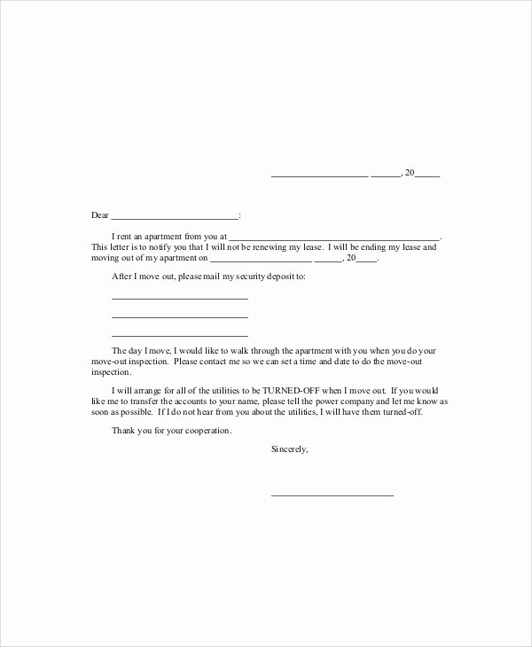 Apartment Lease Transfer Agreement Template New Sample Apartment Lease Termination Letter Nice Apartement