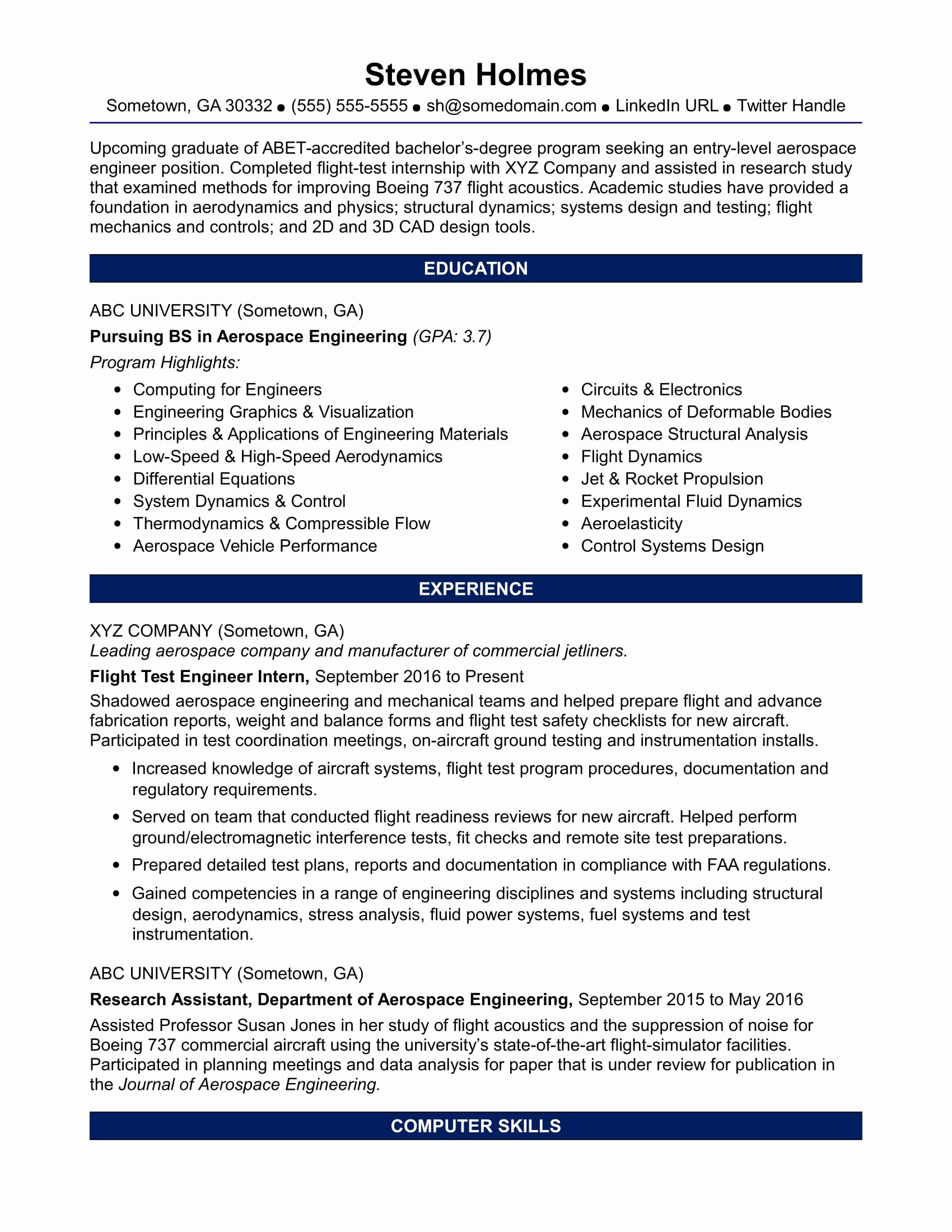 Applied Physics Letters Word Template Best Of Sample Resume for An Entry Level Aerospace Engineer