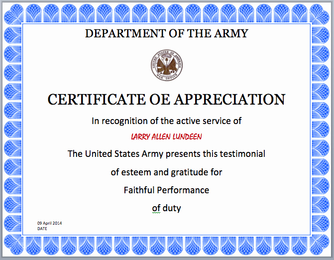 Army Award Certificate Template Best Of 16 Of Frg Awards Template