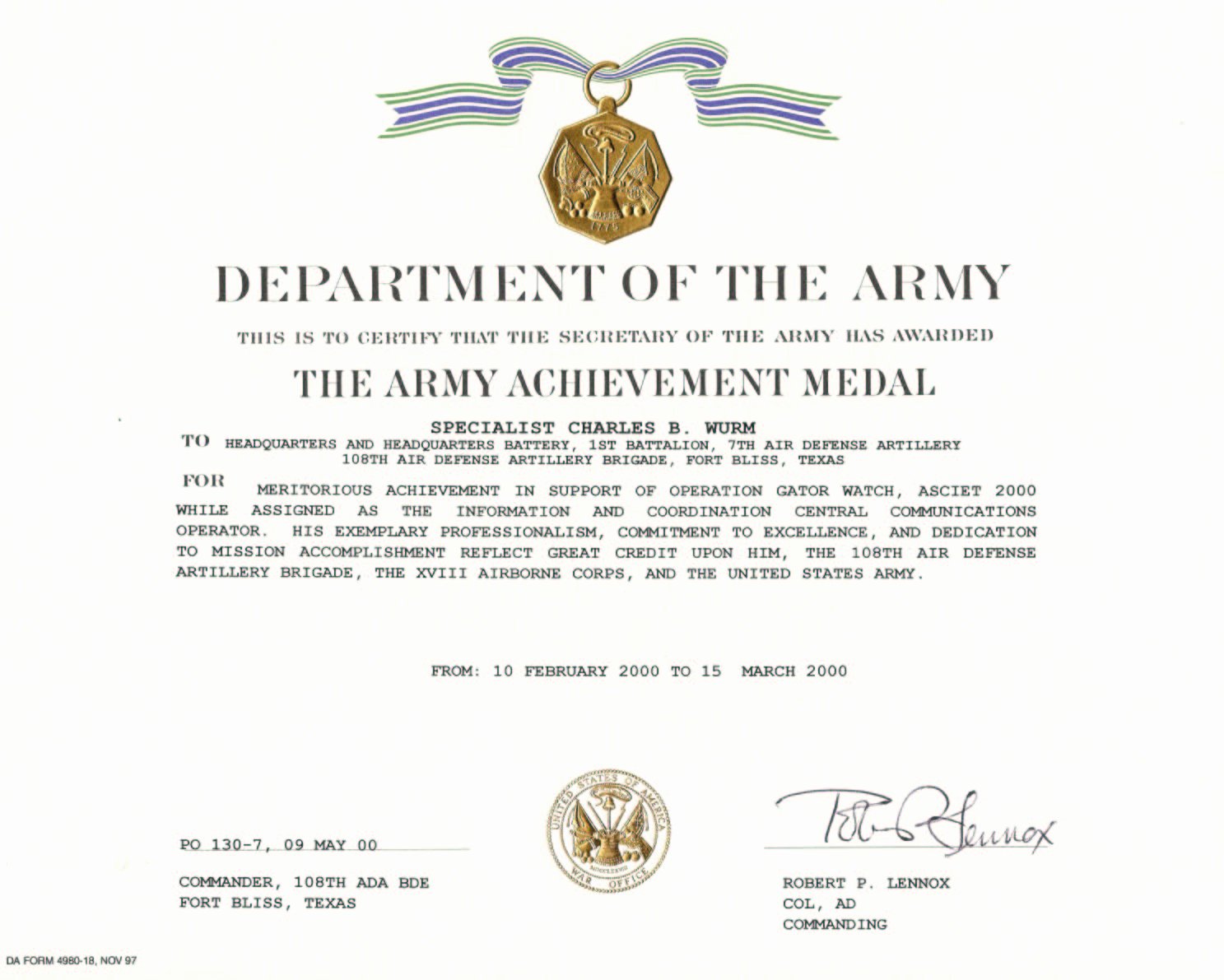 Army Award Certificate Template Best Of form Army Award form