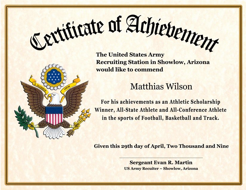 Army Award Certificate Template Luxury Certificate Achievement Wording
