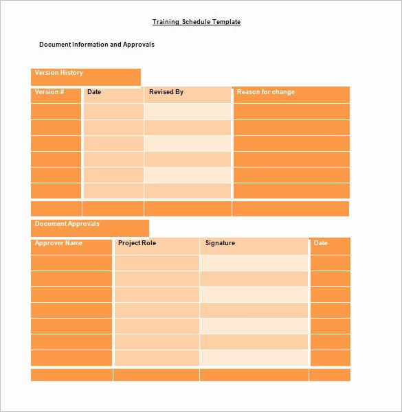 Army Training Plan Template Awesome Training Schedule Template 7 Free Sample Example