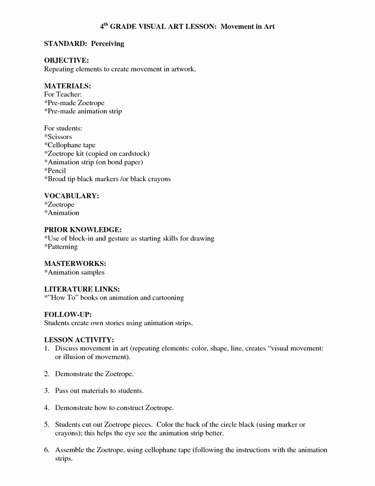 Art Lesson Plan Template Luxury 32 Best Images About Lesson Planning On Pinterest